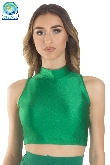 TOP LYCRA SCOLLO AMERICANO VERDE DANZA DONNA